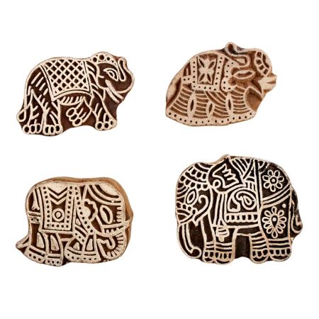 Set of 4 Piece New Mix Wooden Printing Block